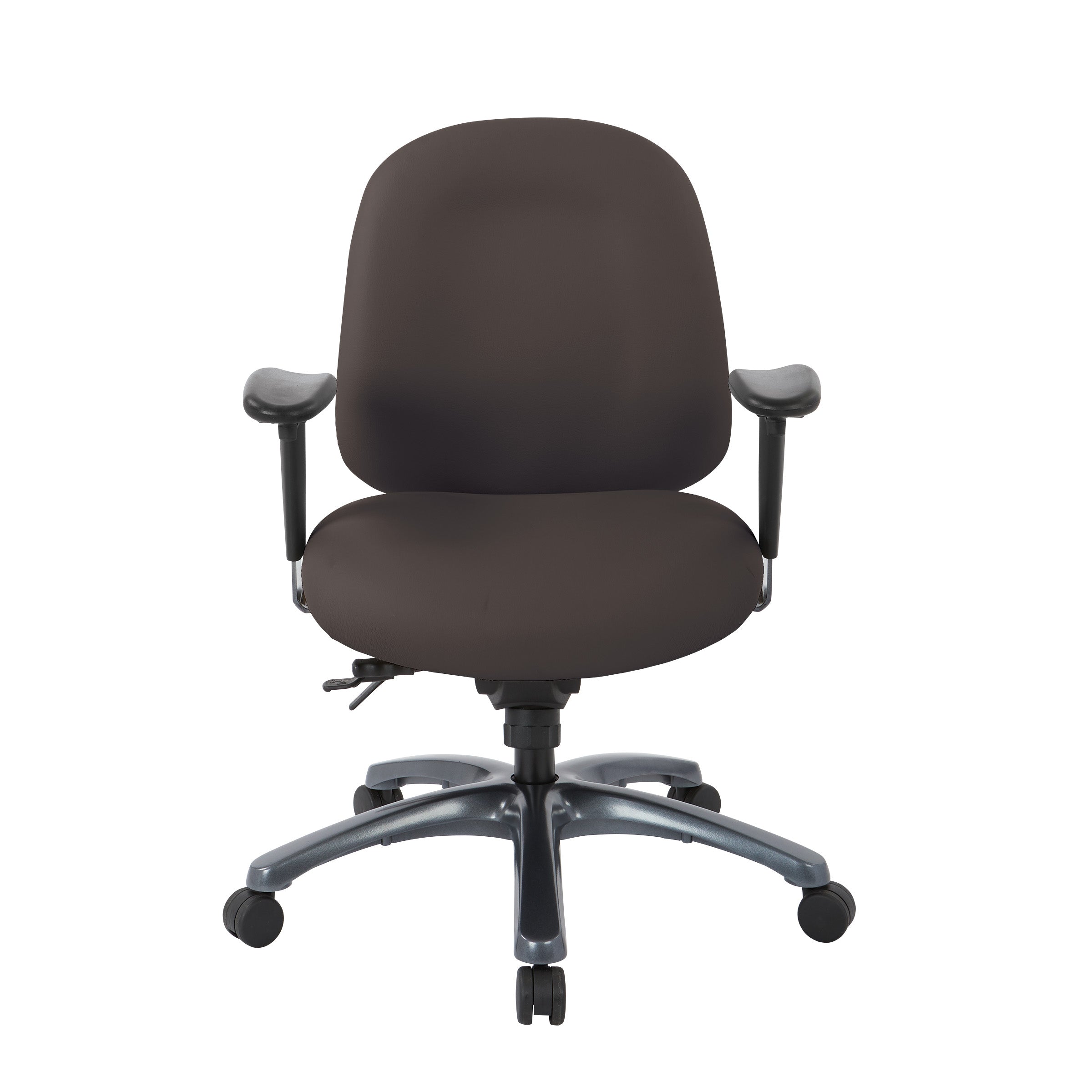 Multi-Function Mid Back Chair with Seat Slider and Titanium Finish Base